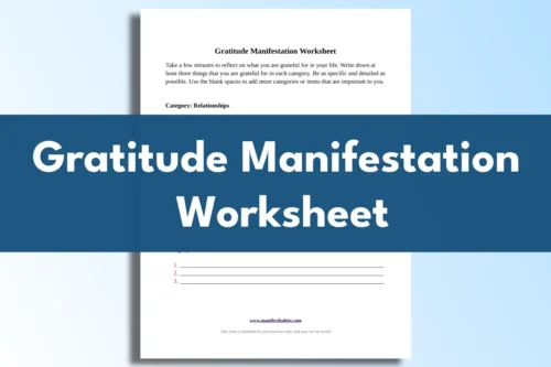 free gratitude manifestation worksheet