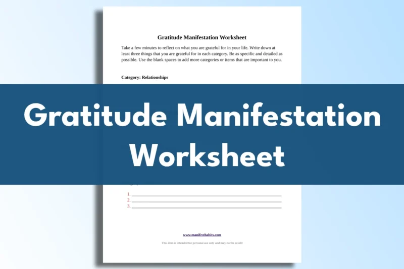 free gratitude manifestation worksheet