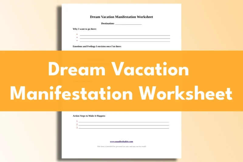 free dream vacation manifestation worksheet