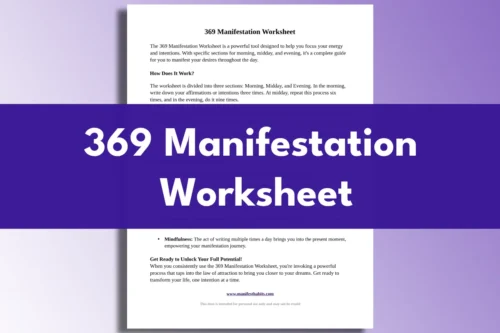 free 369 manifestation worksheet