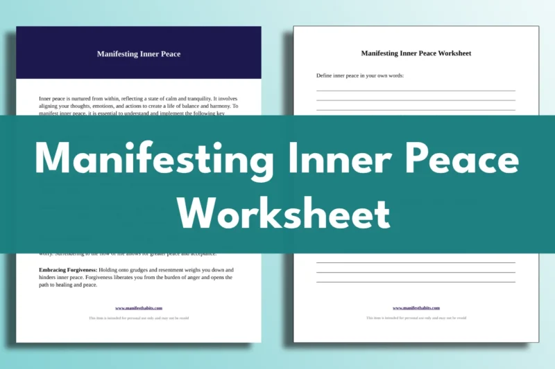 Manifesting inner peace worksheet